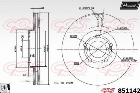 Maxtech 851142.0080 - Спирачен диск vvparts.bg