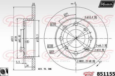 Maxtech 851155.0060 - Спирачен диск vvparts.bg