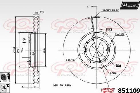 Maxtech 851109.6060 - Спирачен диск vvparts.bg