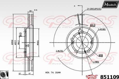 Maxtech 851109.0060 - Спирачен диск vvparts.bg