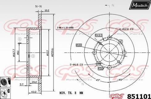 Maxtech 851101.6060 - Спирачен диск vvparts.bg