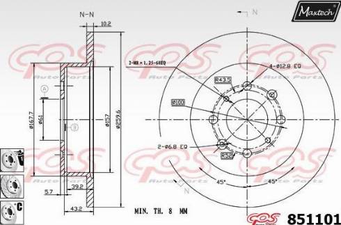 Maxtech 851101.6880 - Спирачен диск vvparts.bg