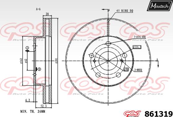 Maxtech 851101 - Спирачен диск vvparts.bg