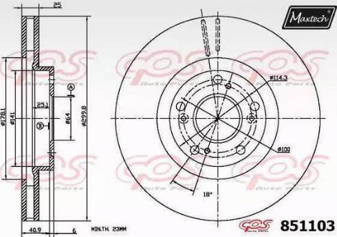 Maxtech 851103.6060 - Спирачен диск vvparts.bg