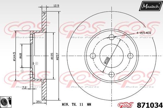 Maxtech 851103 - Спирачен диск vvparts.bg