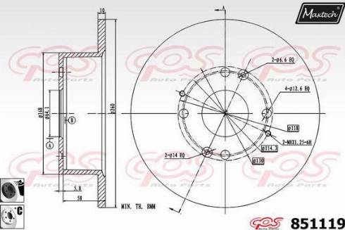 Maxtech 851119.6060 - Спирачен диск vvparts.bg