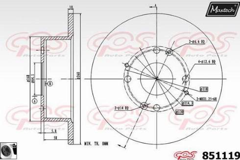 Maxtech 851119.0060 - Спирачен диск vvparts.bg