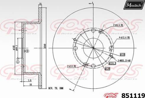 Maxtech 851119.0000 - Спирачен диск vvparts.bg