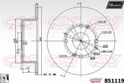 Maxtech 851119.0080 - Спирачен диск vvparts.bg