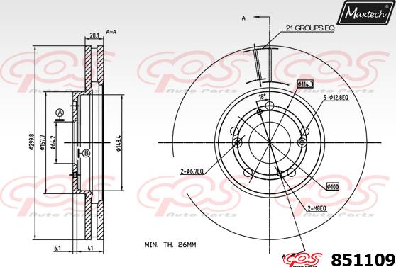 Maxtech 851119 - Спирачен диск vvparts.bg