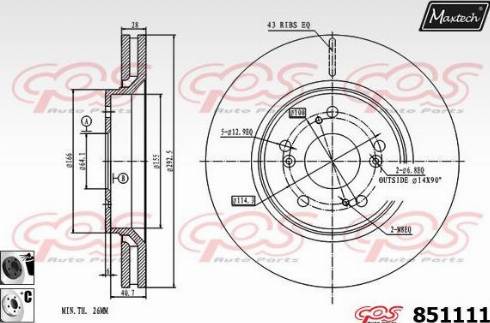 Maxtech 851111.6060 - Спирачен диск vvparts.bg