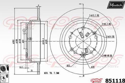 Maxtech 851118.6060 - Спирачен диск vvparts.bg