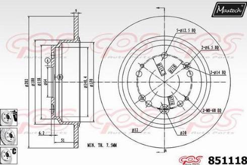 Maxtech 851118.6880 - Спирачен диск vvparts.bg