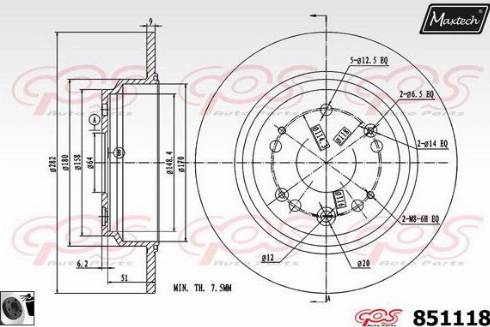 Maxtech 851118.0060 - Спирачен диск vvparts.bg