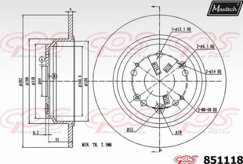 Maxtech 851118.0000 - Спирачен диск vvparts.bg