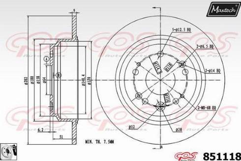 Maxtech 851118.0080 - Спирачен диск vvparts.bg