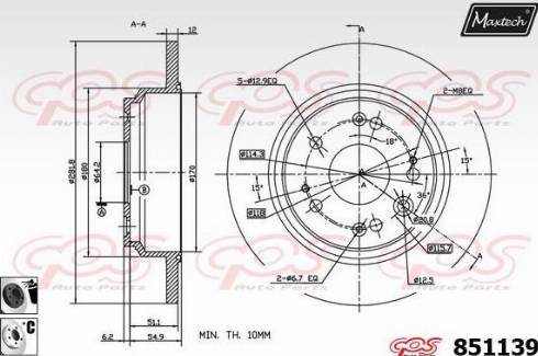 Maxtech 851139.6060 - Спирачен диск vvparts.bg