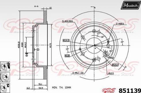 Maxtech 851139.6880 - Спирачен диск vvparts.bg