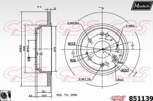 Maxtech 851139.0060 - Спирачен диск vvparts.bg