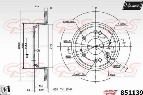 Maxtech 851139.0080 - Спирачен диск vvparts.bg