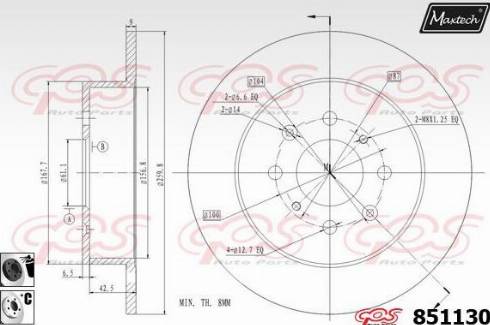 Maxtech 851130.6060 - Спирачен диск vvparts.bg