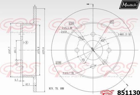 Maxtech 851130.0000 - Спирачен диск vvparts.bg