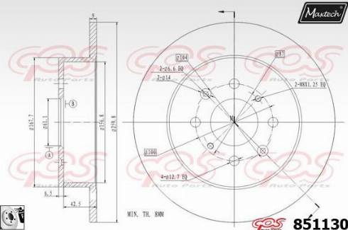 Maxtech 851130.0080 - Спирачен диск vvparts.bg