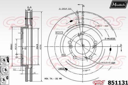 Maxtech 851131.6880 - Спирачен диск vvparts.bg