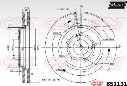 Maxtech 851131.0000 - Спирачен диск vvparts.bg