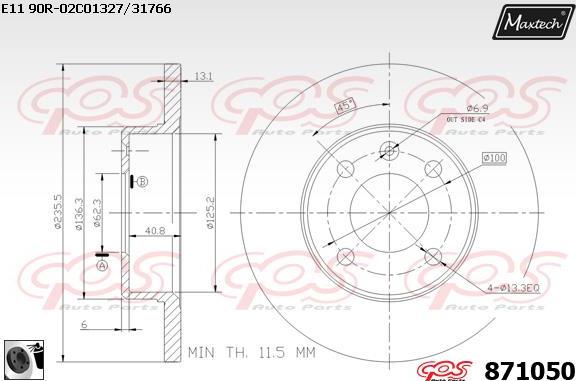 Maxtech 851131 - Спирачен диск vvparts.bg