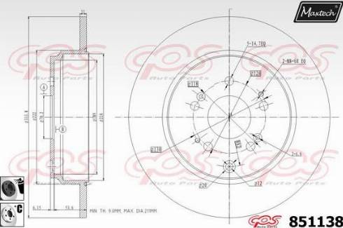 Maxtech 851138.6060 - Спирачен диск vvparts.bg