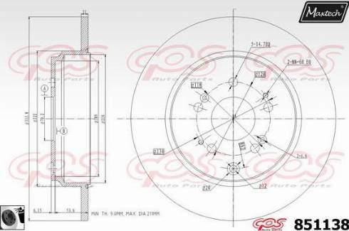 Maxtech 851138.0060 - Спирачен диск vvparts.bg