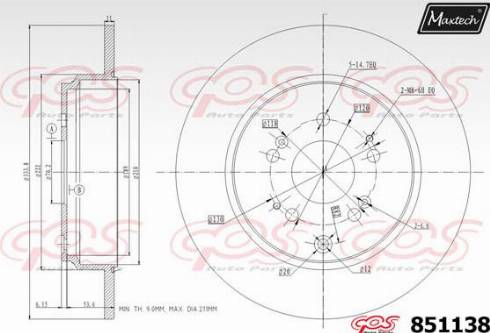 Maxtech 851138.0000 - Спирачен диск vvparts.bg