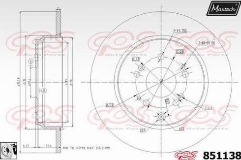 Maxtech 851138.0080 - Спирачен диск vvparts.bg