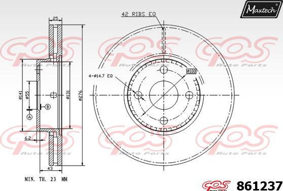 Maxtech 851138 - Спирачен диск vvparts.bg