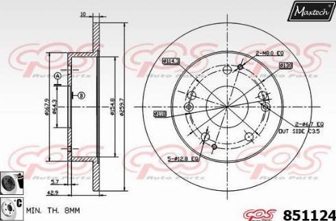 Maxtech 851124.6060 - Спирачен диск vvparts.bg