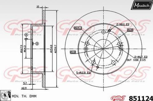 Maxtech 851124.0080 - Спирачен диск vvparts.bg