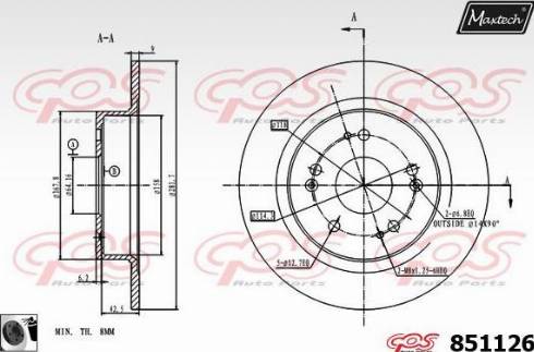 Maxtech 851126.0060 - Спирачен диск vvparts.bg