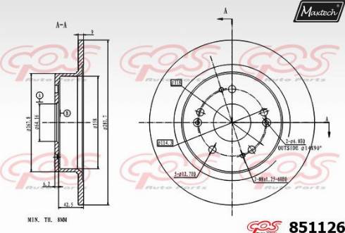 Maxtech 851126.0000 - Спирачен диск vvparts.bg