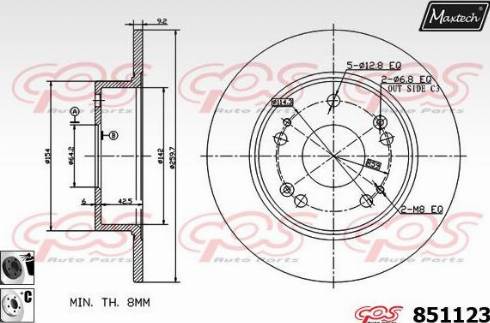 Maxtech 851123.6060 - Спирачен диск vvparts.bg