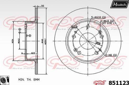 Maxtech 851123.0060 - Спирачен диск vvparts.bg