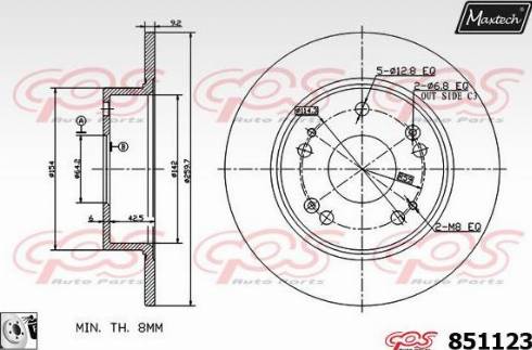 Maxtech 851123.0080 - Спирачен диск vvparts.bg