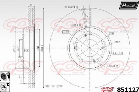 Maxtech 851127.6060 - Спирачен диск vvparts.bg