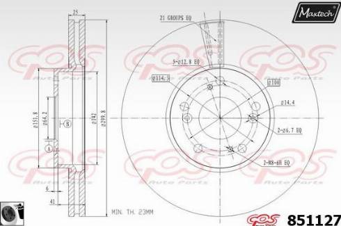 Maxtech 851127.0060 - Спирачен диск vvparts.bg