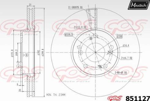 Maxtech 851127.0000 - Спирачен диск vvparts.bg