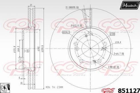 Maxtech 851127.0080 - Спирачен диск vvparts.bg