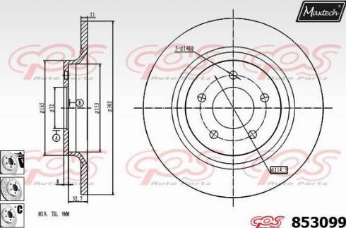 Maxtech 853099.6880 - Спирачен диск vvparts.bg