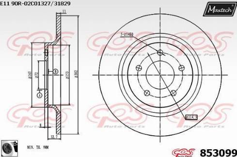 Maxtech 853099.0060 - Спирачен диск vvparts.bg