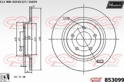 Maxtech 853099.0080 - Спирачен диск vvparts.bg