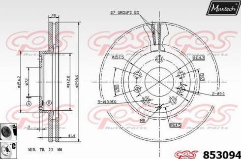 Maxtech 853094.6060 - Спирачен диск vvparts.bg